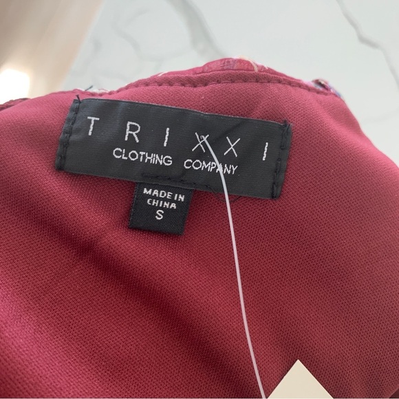 Burgundy Red Floral Print Tiered Ruffle Mini Dress - Picture 12 of 16